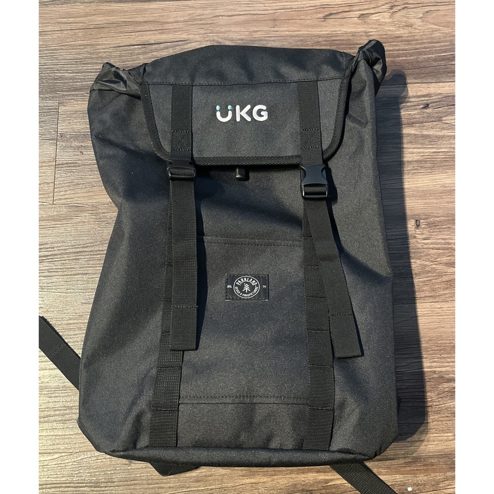 Parkland Backpack Book‎ Bag Hiking Camping Large Drawstring Buckles Black